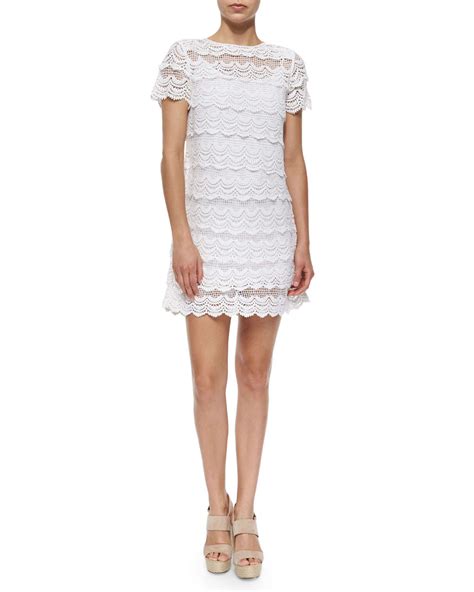 short sleeve lace dress michael kors|Michael Kors runway dresses.